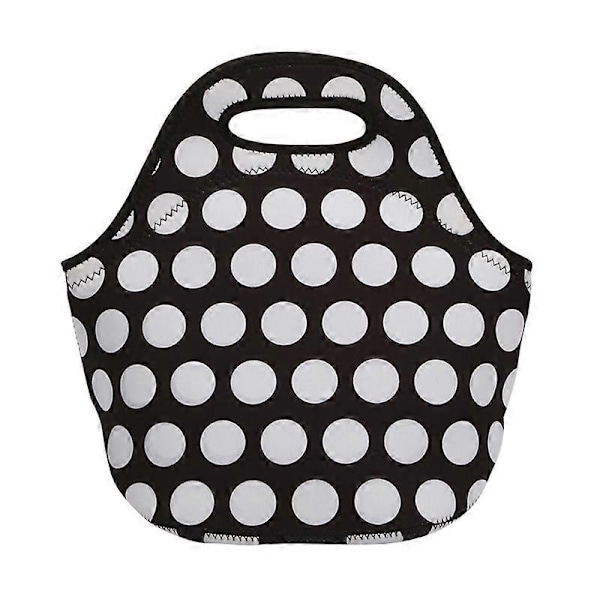 Neopren madtaske til kvinder og mænd. Isoleret madtaske med skulderstrop til børn. Vaskbar neopren [DB] white