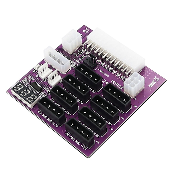 ATX 2 x 6-polig strömförsörjningsbrytarkortsadapterkonverter 12V för Ethereum (FW)