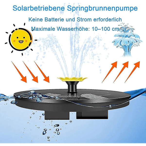 9 effekt solfontän sol dammpump, trädgård sol flytande fontänpump solfontän [DB]