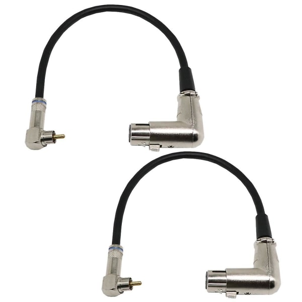 2 st 1ft XLR 3p hona till RCA hane kabel -- Professionell serie -- Scen, DJ, Pro, Studiokabel  [dB}