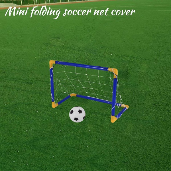 Indendørs Mini Foldbar Fodbold Fodboldmål Nætsæt + Pumpe Børn Sport Udendørs Hjemmespil Legetøj Barn Fødselsdag Gave Plastik