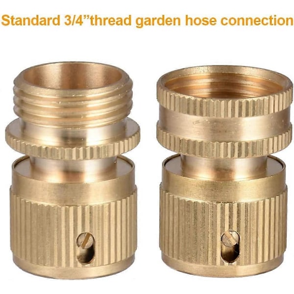 Hurtigkobling til slange, 3/4\" Gevind - Dobbelt Han Metal Kobling - 1/2\" og 3/4\" Hun Gevindhane Adapter [DB]