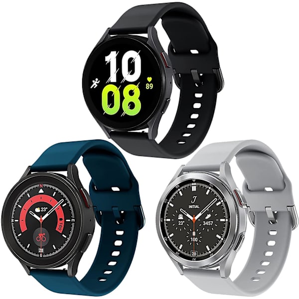 20mm Sportband för Samsung Galaxy Watch 5 Band 44mm 40mm / Galaxy Watch 4 Band 40mm 44mm / Samsung Watch 4 Classic Band 42mm 46mm för män och kvinnor