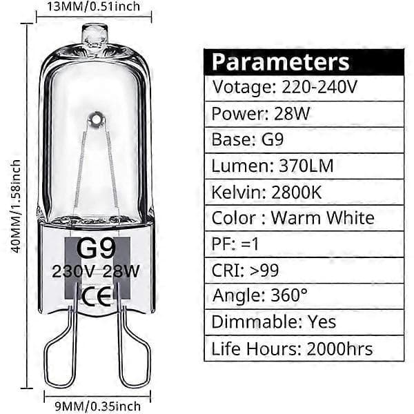 G9 halogenlamper [DB] Green 40W
