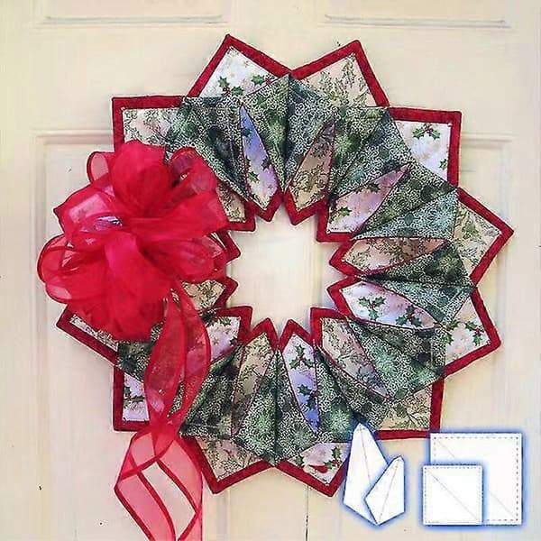 Jule stofkrans DIY skabelonsæt Julepynt patchwork syning skabelon [DB] 12inch
