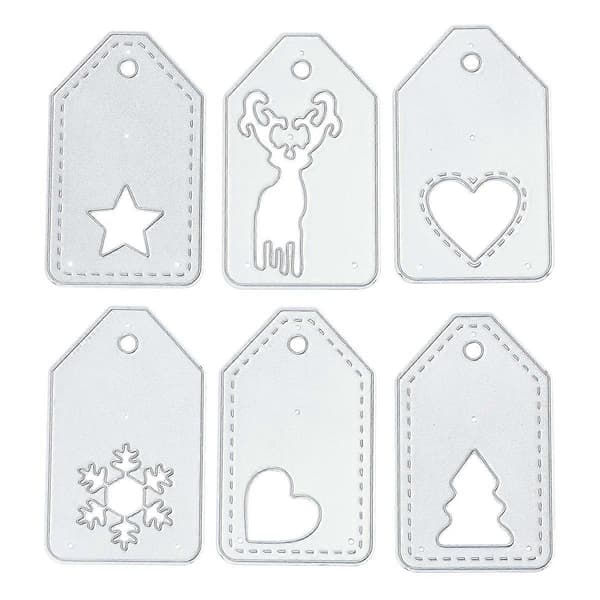 Etikett Die Cuts Jul Kolstål Skärformar för Dekoration 6-delars Set[DB]