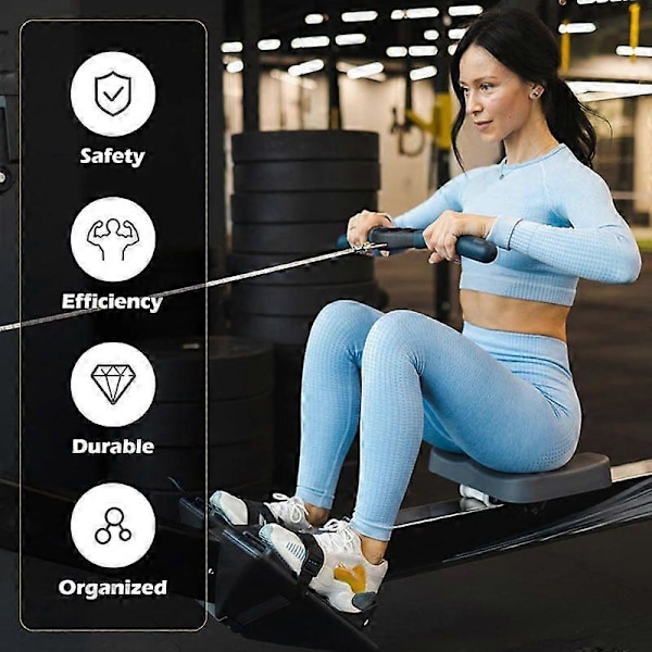 2-pak romaskine erstatningsfodstropper, justerbare fod fitness stropper multi-funktion webbin [DB]