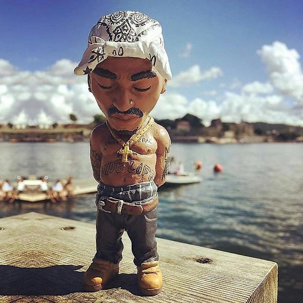 Tupac Rapper Figur Hip Hop Stjärna Guy 2 Pac Snoop Dogg Figurine Leksak Cool Saker Figurer Samling Modell Kreativ Dockstaty Present db D About 10cm-11.5cm