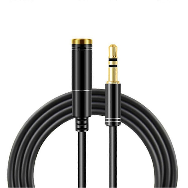 1/2/3m Uros-Naaras 3.5mm Audio Aux Kuulokeliitäntäjohto Stereo-kaapeli db Black 3M