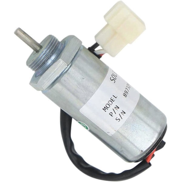 Grävmaskin Motorstopp Solenoid för ISUZU EX400 3LD1 3LD2 4LE1 12V 897329-5680 8973295680 [DB] Silver