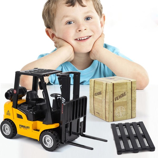 Leksaker i legering för barn Mini Pull Back Construction Truck Construction gaffeltruck Db As Show