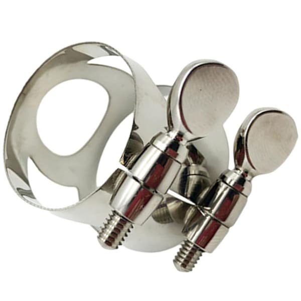 Saxofon munnstykke ligaturklemme saksofon munnstykke tilbehør saksofon metalldel{DB} Silver 3x2.8cm