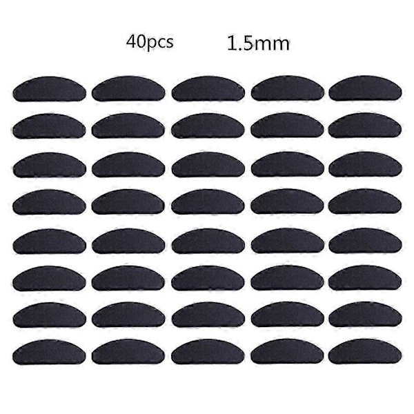 40 st Mjuka Skum Näskuddar Självhäftande EVA Näskuddar Glasögon Nässkydd [Db] Black D-shaped 1.5mm