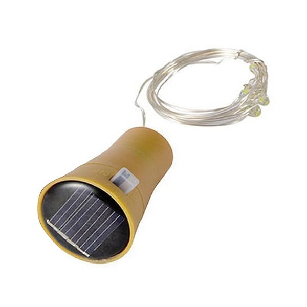 10-pack solcellslampor för vinflaskor 20 LED solkork koppartråd [DB] yellow 20LED