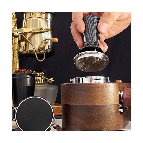 Espresso Kaffe Tamper Djup Kalibrerat Stadigt Tryck Kaffepulver Hammer Kaffe Distributör Barista Tools 58mm