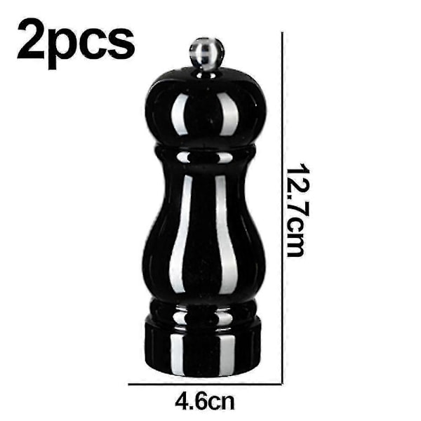 Suola- ja pippurimyllysetti, manuaaliset pippurimyllyt säädettävällä karkeudella, uudelleentäytettävät maustemyllyt db black 5 inch