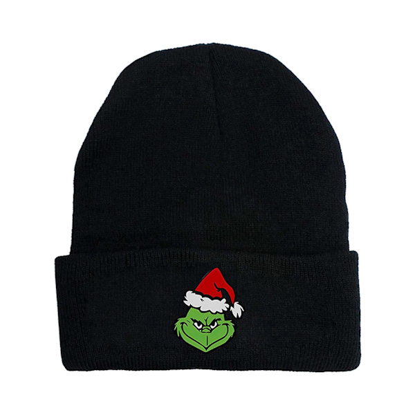 Hvordan Grinch Stjal Julen Strikket Beanie Hat Unisex Mænd Kvinder Vinter Varmt Hat {Db} Black C