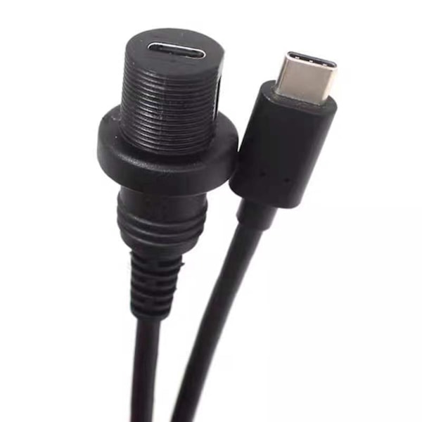 USB 3.1 Type-C C Hann til Hunn Flush Panel Mount Skjøte Vanntett Kabel Bil [db]