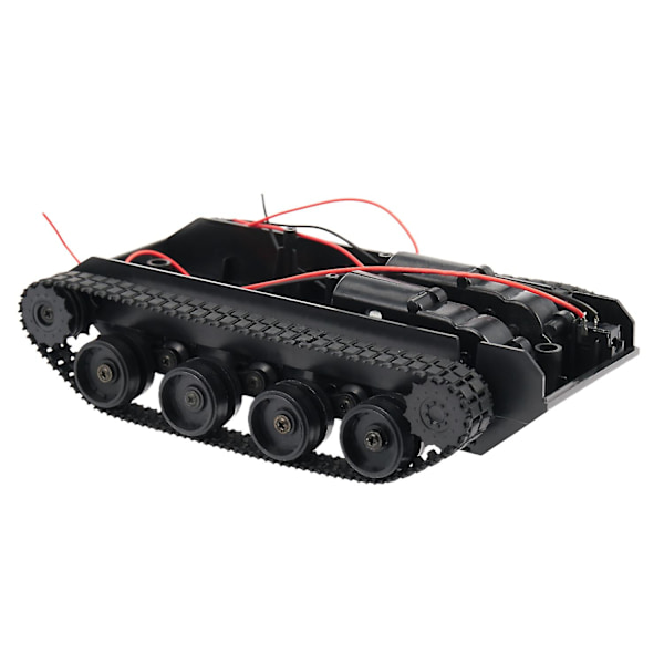 Rc Tank Smart Robot Tank Bil Chassi Kit Gummispår Crawler För 130 Motor Diy Robotleksaker För Barn [DB]
