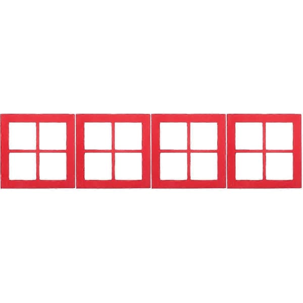 Miniatyrfönster i trä för dockskåp, dekoration, 4-pack [DB]