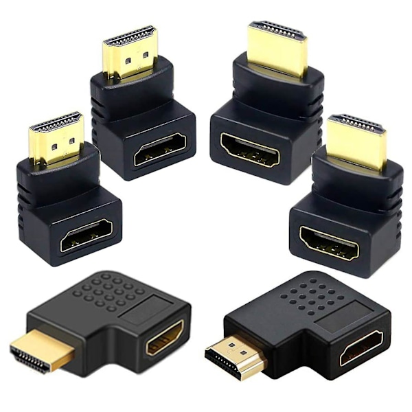 6st HDMI-kompatibel Adapter 270 90 Graders Rät Vinkel Guldpläterad 4k HDMI-kompatibel Hane Till HDMI-kompatibel Hona Konverterare För Monitor [DB] 6pcs