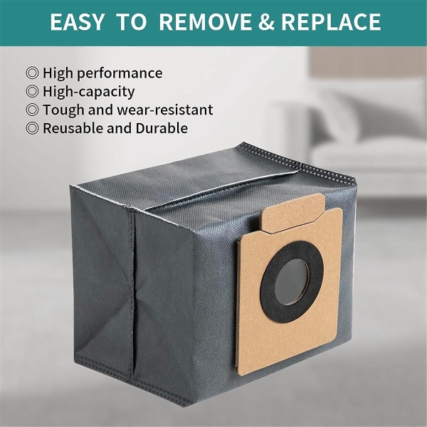 10 stk støvposer til Clean X8 Pro selvtømmende stasjon robotstøvsuger reservedeler søppelpose Db Black Gray