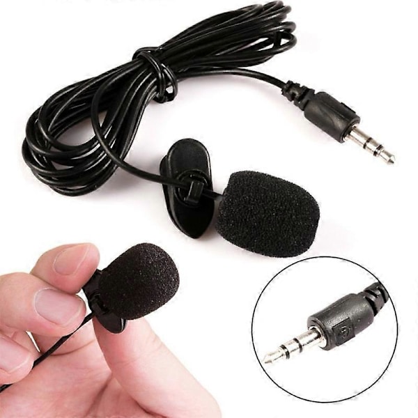 3.  5mm Lavalier Clip-on Håndfri Kablet Mikrofon Lavalier Mic for PC Høyttaler JIKAIX [db] Black