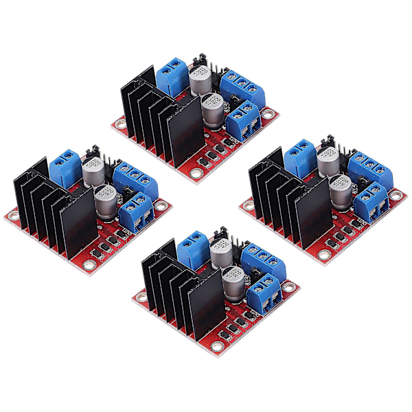 4 st L298n Motorstyrkortmodul DC Dubbel H-brygga för Smartbil Ström R3 db red  blue  black