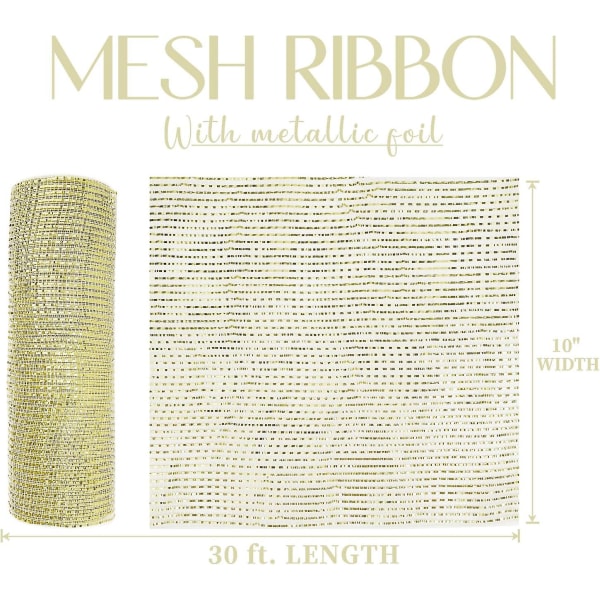 Gold Mesh Ribbon Gold Deco Mesh Ribbon 10 Inch Wide Golden Mesh Ribbon