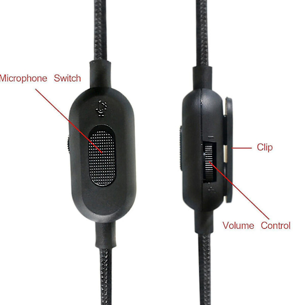 Erstatningskabel til Logitech G433/233/g Pro/g Pro X/HyperX Cloud Alpha/Xbox One [Db]