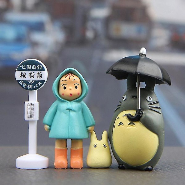 4 stk/pakke 3-5 cm Anime Min Nabo Totoro Actionfigur Leke Hayao Miyazaki Gave Db White