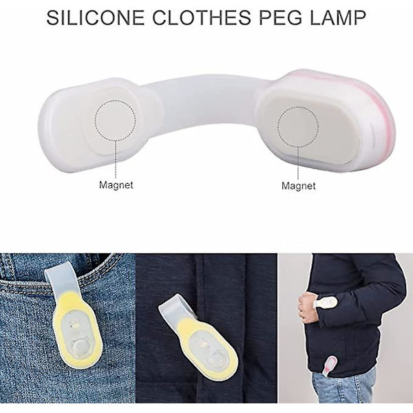 Led Wearable Lights For Nurses With Hands-free Magnetic Clip, For Hiking Dog Walking Running Doctors [DB] Red