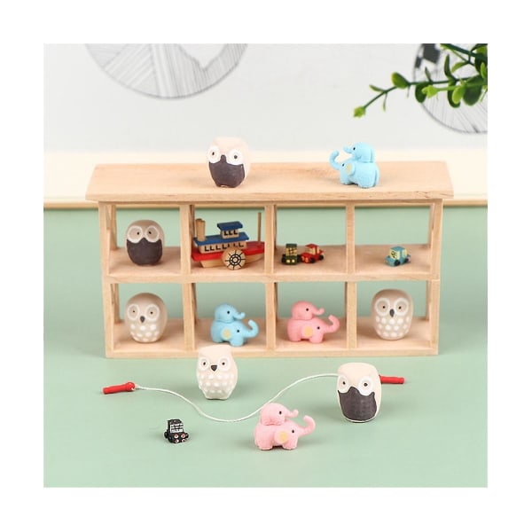 1:12 Miniature Storage Side Cabinet Animal Micro-landscape Ornaments Display Rack Model Furniture Decor