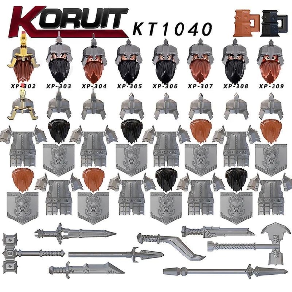Nye middelalderlige dværgorktroldhobbitede figurer tilbehør modelbyggeklodser lotr mursten legetøj til børns gaver Db Set 14