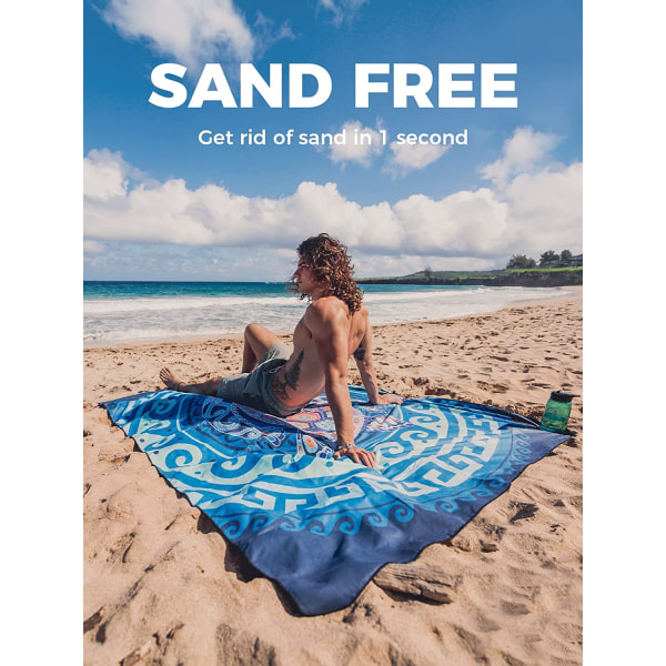 Mikrofiber strandhåndkle - Hurtigtørkende Myk Lett Kompakt Sandfri Håndkle 160x80 cm