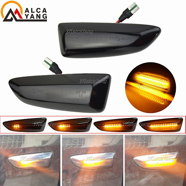 2 kpl LED-dynaamiset sivuvilkut, sekvenssitoiminto, Opel Astra J Astra J K Zafira C Insignia B Grandland X [DB] Dynamic Smoked