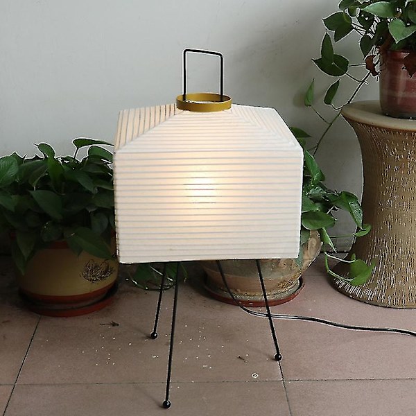 Japansk design Akari Noguchi Yong bordslampa tryckt rispapperslampa sovrum skrivbord hemloft inredning fyrkantig stativ golvlampa [DB]