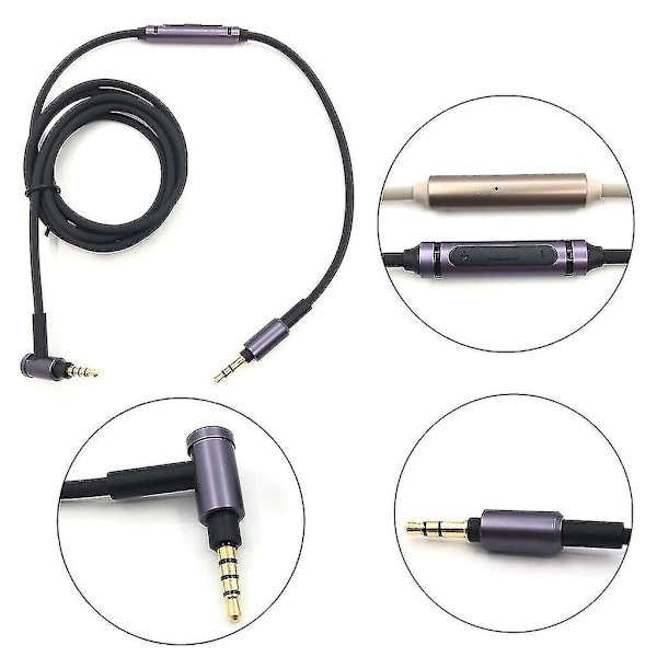 Kabelutskiftning Aux Audio-kabel for Sony Mdr-1a Mdr-1abt Mdr-1adac Mdr-1am2 {DB Gold With microphone