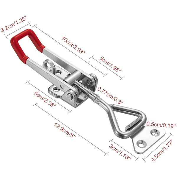 Stærk Justerbar Toggle-Lås Klemme Med Låsehul 660lbs Holdkapacitet Stor Træk-Action Lås {Db} 2pack