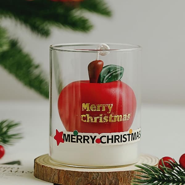 Duftende julelys - Sæsonbestemte juleduftlys til vinterstemning, festlige aromaterapi-dekorationslys til familiesammenkomster[DB] Apples