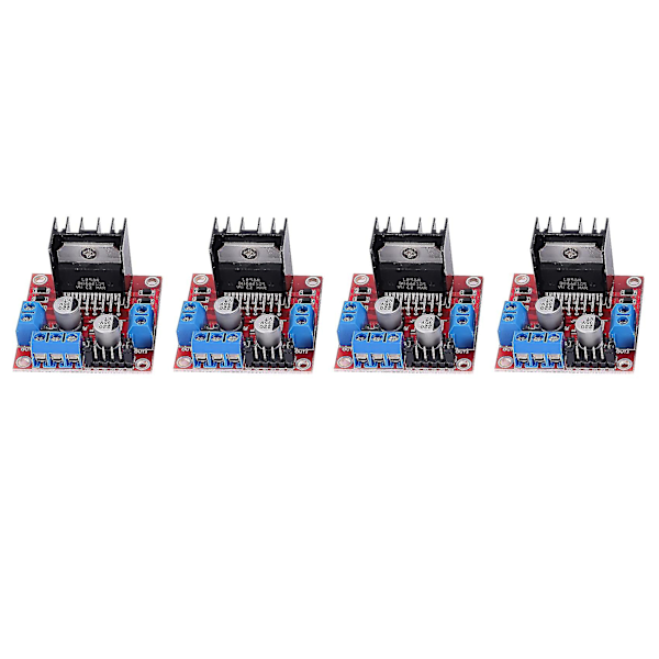 4 stk L298n Motor Driver Controller Board Modul DC Dobbelt H-bro Til Smart Bil Strøm R3 db red  blue  black