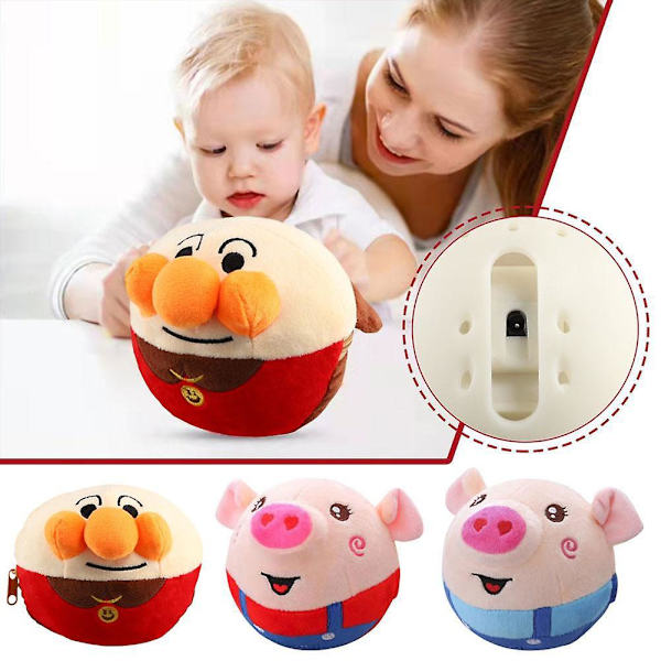 Elektrisk plyschleksak Hoppande grisleksak Baby Hoppande boll Rolig Förälder-barn Interaktion Leksak Uppladdningsbar [DB] Rechargeable Blue Pig