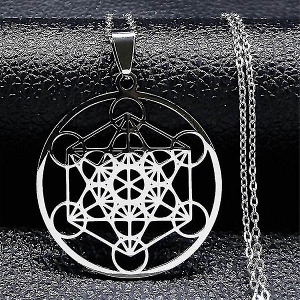 Syv Ærkeengle Amulet Rustfrit Stål Halskæder Mænd Segl af Salomon Talisman Halskæde Beskyttelse Smykker Krave Hombre_lldxm Db cuo 50cm O SR