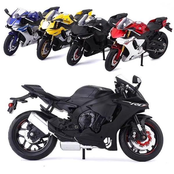 1/12 Legering Yamaha Yzf-r1 Yzfr1 Motorsykkel Modell Leke Kjøretøy Samling Autobike Shork-absorber Off Road Autocycle Lekebil db Black with box