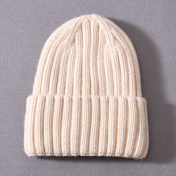 Talvi Silk Satin Vuorattu Beanie Hat Naiset Miehet Unisex Paksu Chunky Hat Raidallinen Lämmin Pehmeä Korkea Laatu Käsinkudottu Käsinkudottu Beanie Hat db Blue