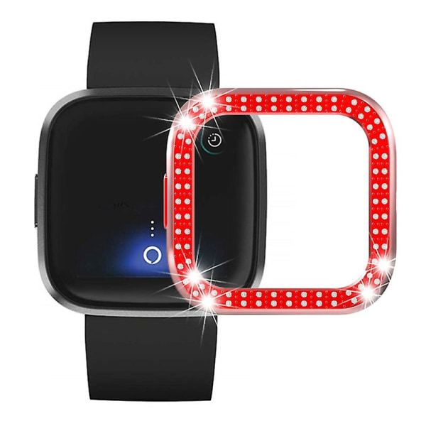 Stilfuld Rhinestones Smart Watch Protection Plating Cover Case Shell For Versa 2 Jikaix Red