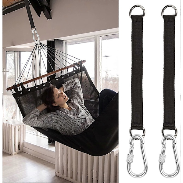Swing Hengestropper, 2 STK Justerbare Trestropper med 2 STK Sink Legering Karabinkroker Holder opptil 1000 lbs, Hengekøye Stroppsett for Trehuske [DB]
