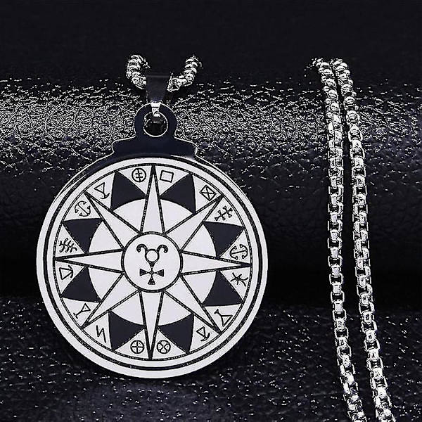 Syv Ærkeengle Amulet Rustfrit Stål Halskæder Mænd Segl af Salomon Talisman Halskæde Beskyttelse Smykker Krave Hombre_lldxm Db I SR 50 BOX