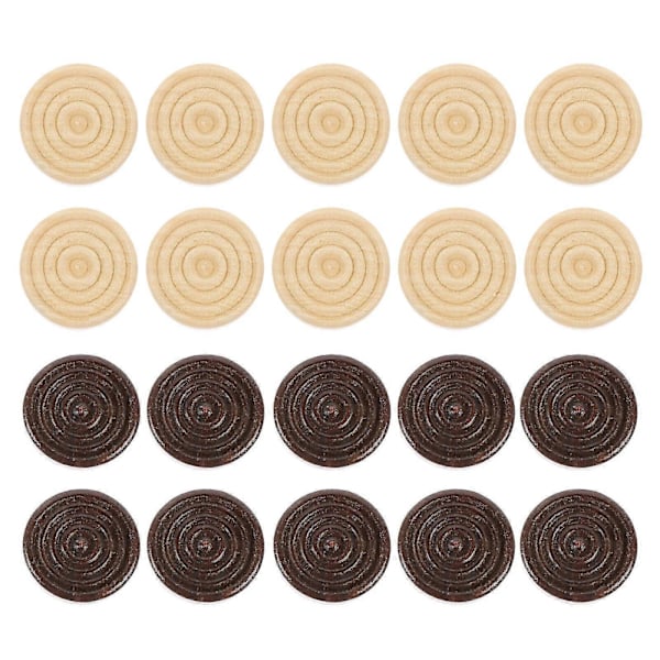 48 st Bordsspelstillbehör Backgammon Ersättningspjäser Träbrickor Set Schackpjäser Trä [db]