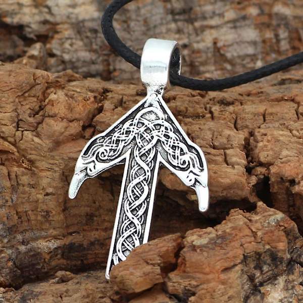 Norse Vikings Nordic Pendant Necklace Tiwaz / Tyr Rune Viking Amulet Pendant Necklace Nordic Talisman (FW)